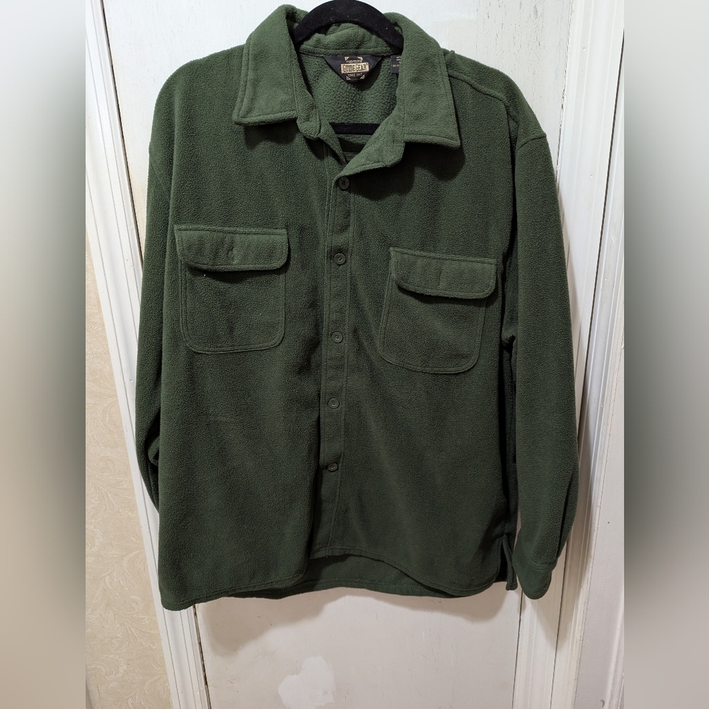 Guide Gear Large Men's Dark Green Fleece Shirt Jacket